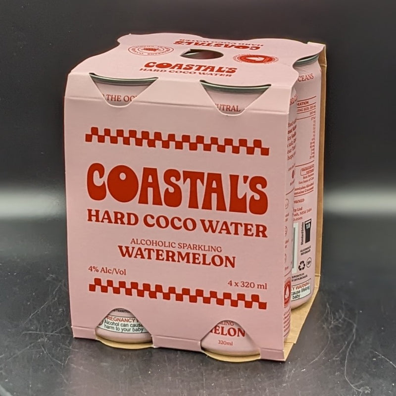 Coastals Watermelon Hard Coco Water Can 4pk