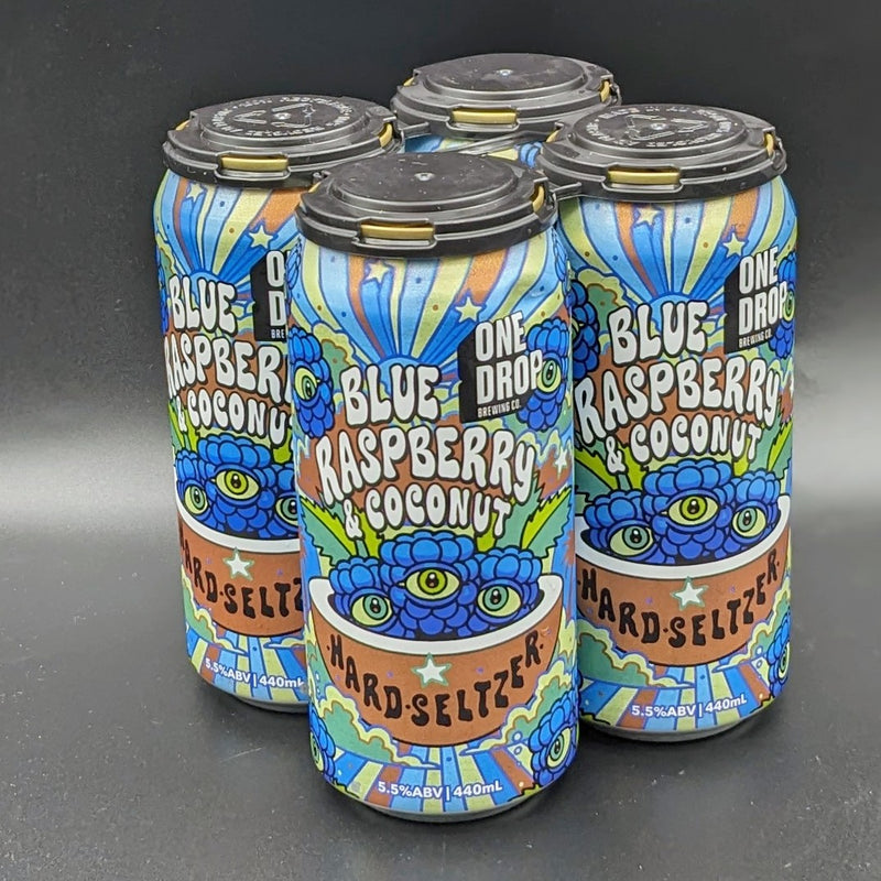 One Drop Blue Raspberry Hard Seltzer Can 4pk