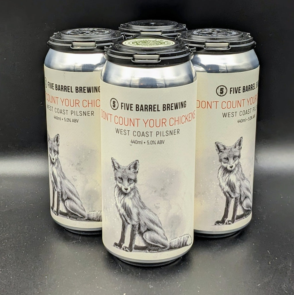 Five Barrel Don’t Count your Chickens West Coast Pilsner Can 4pk - Saccharomyces Beer Cafe