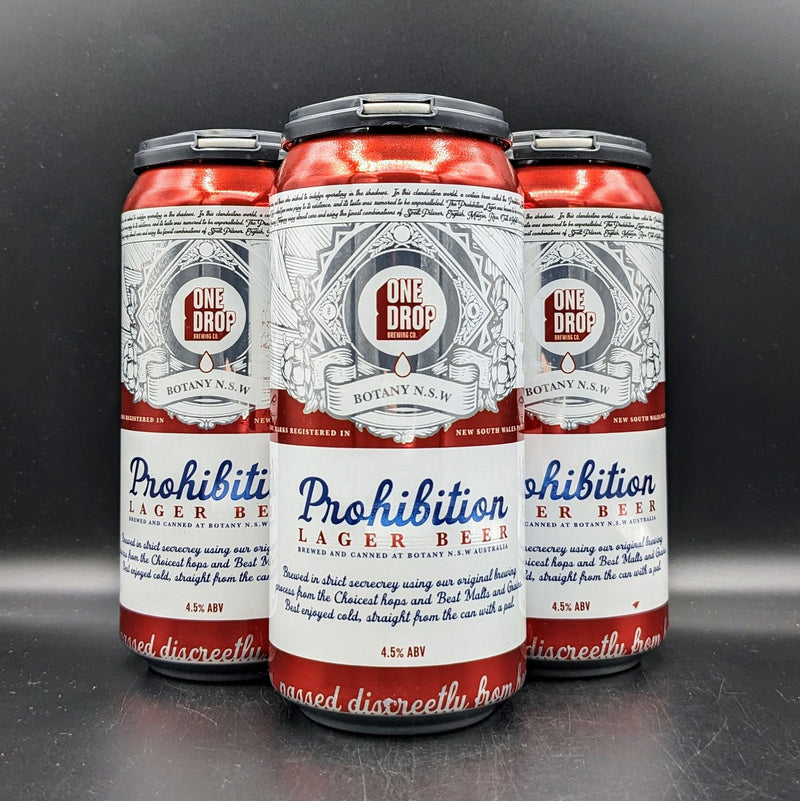 One Drop Prohibition Lager Can 4pk